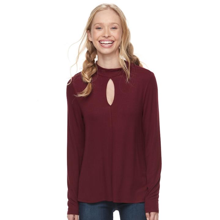 Juniors' So&reg; Keyhole Swing Tee, Teens, Size: Xl, Red