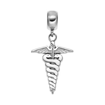 Insignia Collection Sterling Silver Caduceus Charm, Women's, Grey