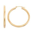 14k Gold Tube Hoop Earrings - 30 Mm, Women's