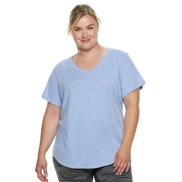 Plus Size Tek Gear&reg; Dry Tek Graphic V-neck Tee, Women's, Size: 1xl, Lt Purple