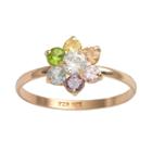 Junior Jewels 10k Gold Cubic Zirconia Flower Ring - Kids, Girl's, Size: 3, Multicolor