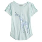 Girls 7-16 & Plus Size Mudd&reg; Strappy Graphic Tee, Size: 12 1/2, Light Blue