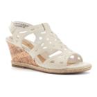 Croft & Barrow&reg; Women's Ortholite Cork-patterned Wedge Sandals, Size: 7.5 Wide, White Oth