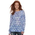 Women's Rock & Republic&reg; Star Crewneck Sweater, Size: Large, Light Blue