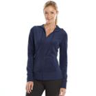 Women's Tek Gear&reg; Full-zip Velour Hoodie, Size: Small, Blue
