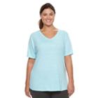 Plus Size Tek Gear&reg; Easy V-neck Workout Tee, Women's, Size: 3xl, Turquoise/blue (turq/aqua)