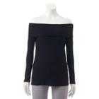 Women's Apt. 9&reg; Ribbed Off-the-shoulder Top, Size: Xxl, Black