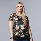 Plus Size Simply Vera Vera Wang Crinkle Tee, Women's, Size: 3xl, Drk Purple