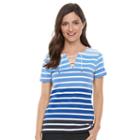 Women's Croft & Barrow&reg; Lace-up Tee, Size: Small, Med Blue