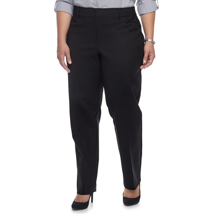 Plus Size Apt. 9&reg; Torie Modern Fit Straight-leg Dress Pants, Women's, Size: 24 W, Black