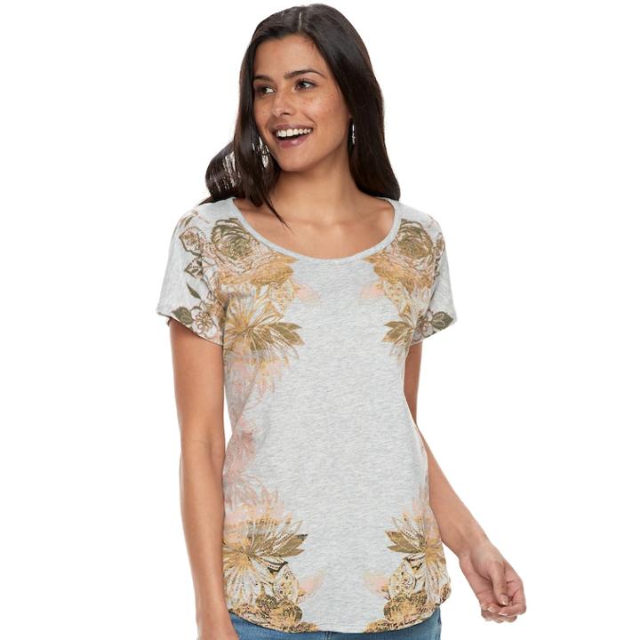Women's Sonoma Goods For Life&trade; Dolman Graphic Tee, Size: Large, Grey
