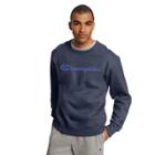 Men's Champion Logo Crew Fleece, Size: Small, Blue (navy)