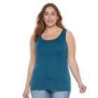 Plus Size Sonoma Goods For Life&trade; Layering Tank, Women's, Size: 2xl, Turquoise/blue (turq/aqua)