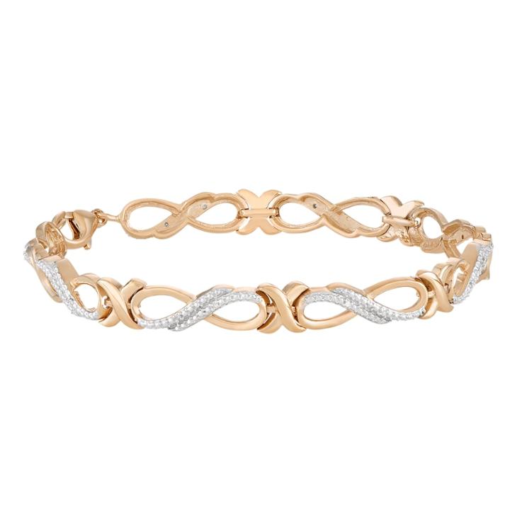 14k Gold Over Silver Diamond Accent Infinity Link Bracelet, Women's, White