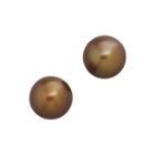 14k Gold 9-mm Dyed Freshwater Cultured Pearl Stud Earrings, Women's, Brown