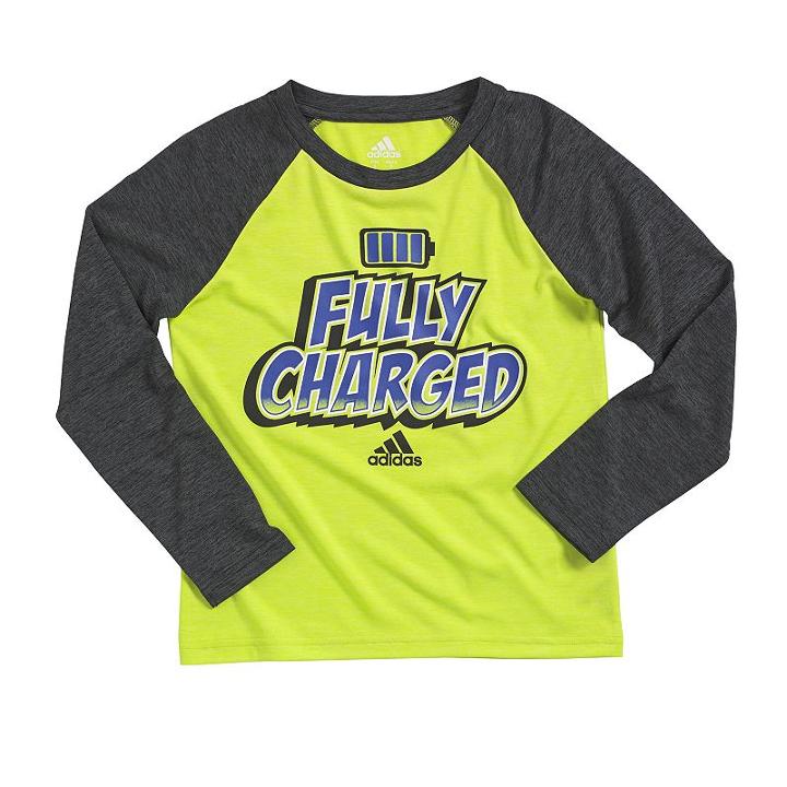 Adidas, Boys 4-7x Fully Charged Climalite Tee, Boy's, Size: 5, Brt Yellow