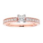 14k Gold Igl Certified Princess Cut 1/2 Carat T.w. Diamond Engagement Ring, Women's, Size: 5.50, White