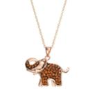 Crystal 14k Rose Gold Over Silver-plated Elephant Pendant Necklace, Women's, Size: 18, White