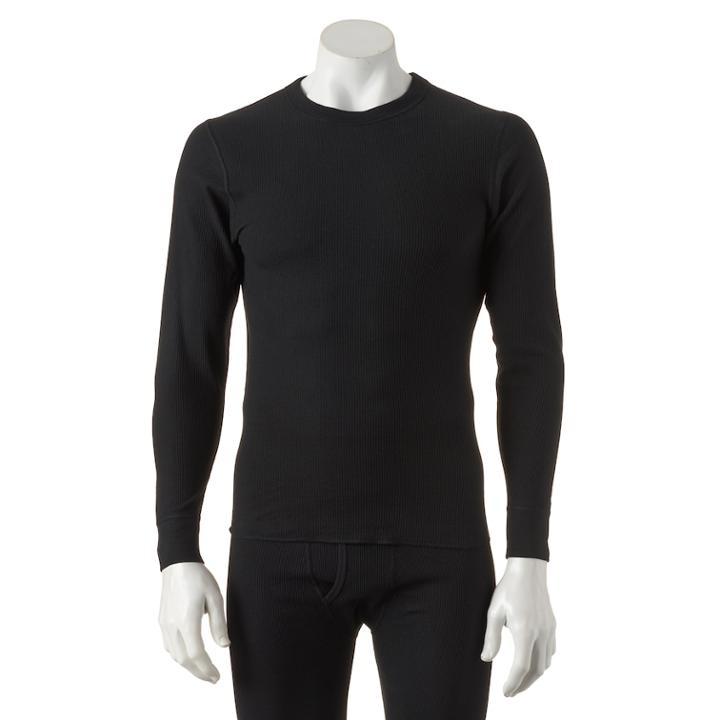 Men's Hanes Ultimate X-temp Thermal Tee, Size: Large, Black