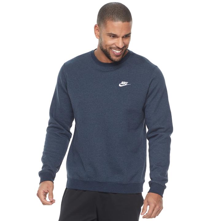 Men's Nike Club Crew Fleece, Size: Xl, Blue
