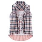 Girls 7-16 Miss Chievous Plaid Shirt & Graphic Tank Set, Girl's, Size: Medium, Light Pink