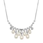 Simply Vera Vera Wang Freshwater Cultured Pearl & Lab-created Sapphire Sterling Silver Necklace, Women's