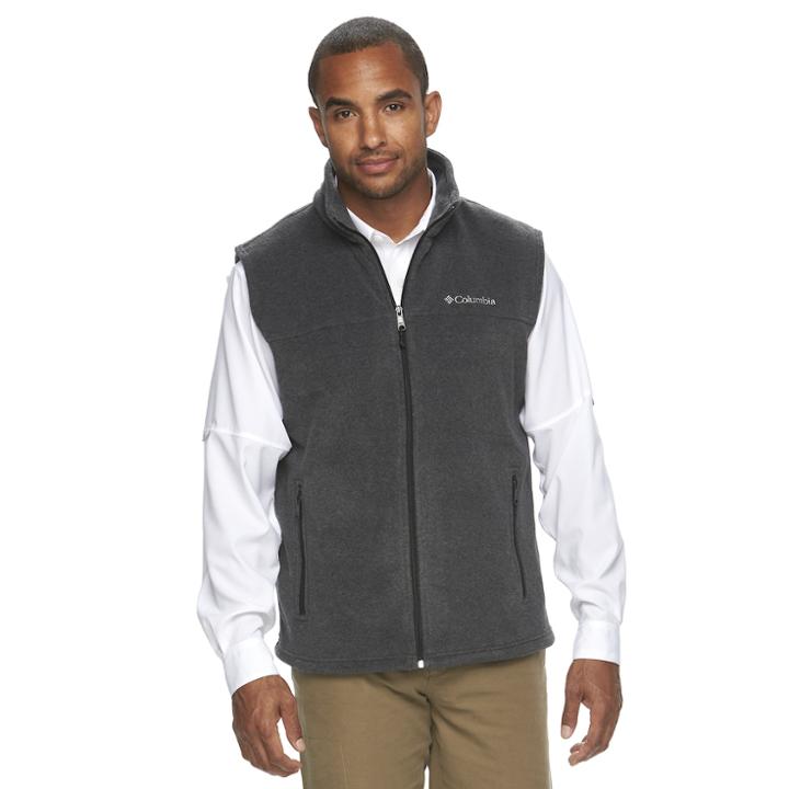 Big & Tall Columbia Flattop Ridge Colorblock Fleece Vest, Men's, Size: 2xb, Med Grey