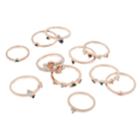 Mudd&reg; Multi Colored Simulated Crystal Ring Set, Women's, Pink