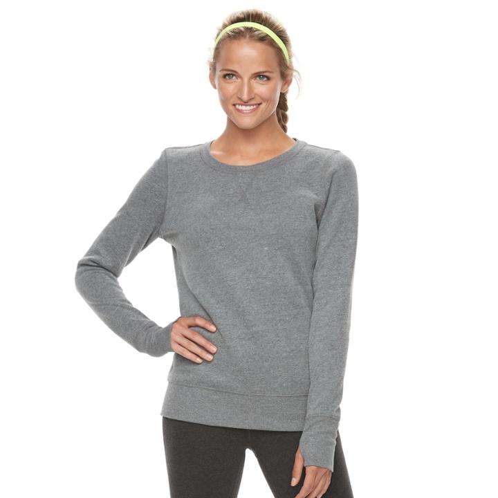 Women's Tek Gear&reg; Fleece Crewneck Sweatshirt, Size: Xs, Turquoise/blue (turq/aqua)