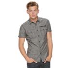 Men's Rock & Republic Chambray Stretch Button-down Shirt, Size: Small, Black