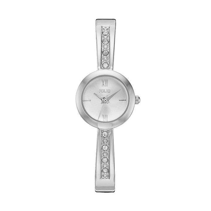 Folio Women's Crystal Cuff Watch, Grey