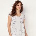 Women's Lc Lauren Conrad Love, Lauren Textured Dot Top, Size: Xs, Dark Blue