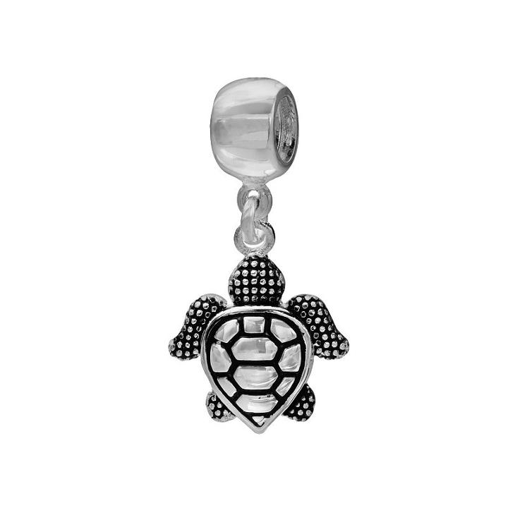Individuality Beads Sterling Silver Turtle Charm, Women's, Grey