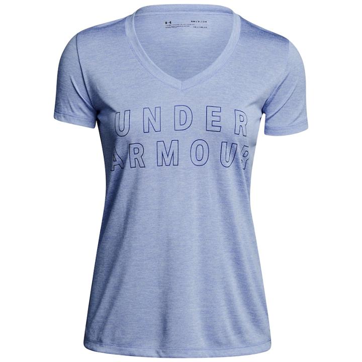 Women's Under Armour Tech V-neck Twist Graphic Tee, Size: Small, Purple