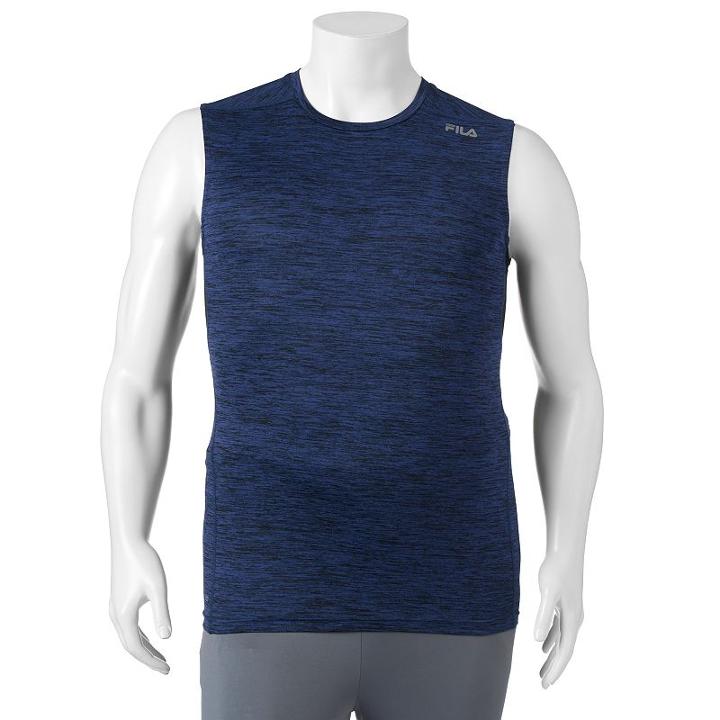 Big & Tall Fila Sport&reg; Fitted Tru-dry Fitted Space-dyed Base Layer Performance Tee, Men's, Size: Xl Tall, Dark Blue