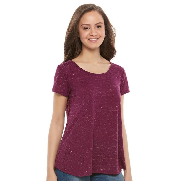 Juniors' So&reg; Cross Back Tee, Girl's, Size: Xl, Dark Pink