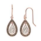 Crystal 14k Rose Gold Over Silver-plated Teardrop Earrings, Women's, White
