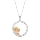Tri Tone 10k White Gold 1/6 Carat T.w. Diamond Circle Pendant, Women's