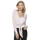 Juniors' Candie's&reg; Tie Front Cardigan, Girl's, Size: Xl, Light Pink