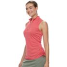 Women's Grand Slam Striped Sleeveless Golf Top, Size: Xl, Red