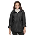 Women's Croft & Barrow&reg; Hooded Roll-tab Anorak Jacket, Size: Medium, Black