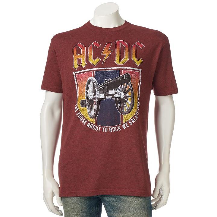 Men's Ac/dc Tee, Size: Large, Red Other