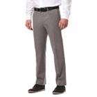 Men's Haggar Premium No Iron Khaki Stretch Straight-fit Flat-front Pants, Size: 42x32, Med Grey
