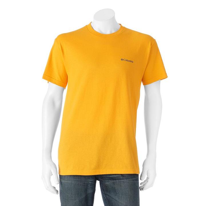 Men's Columbia Crewneck Tee, Size: Small, Drk Yellow