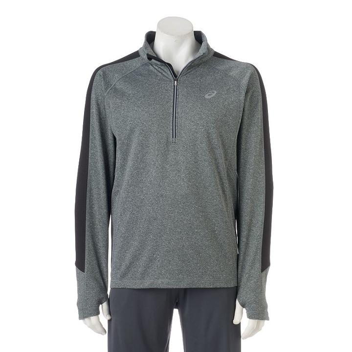 Men's Asics Jersey Quarter-zip Jacket, Size: Xl, Med Grey