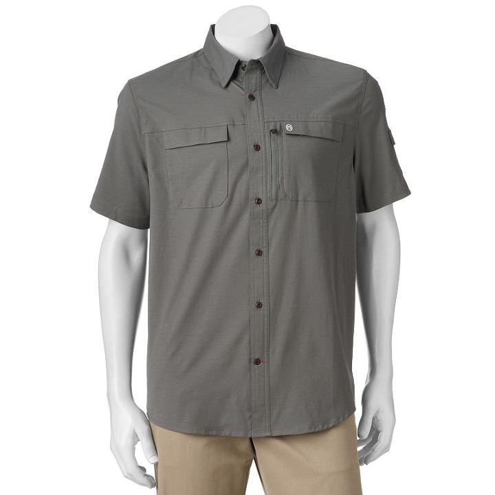 Men's Coleman Classic-fit Performance Button-down Guide Shirt, Size: Large, Med Grey