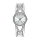 Folio Women's Crystal Crisscross Cuff Watch, Size: Medium, Silver