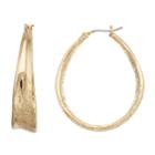 Dana Buchman Textured Oval Hoop Earrings, Women's, Gold