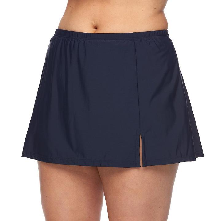 Plus Size Upstream Tummy Slimmer Skirtini Bottoms, Women's, Size: 18 W, Blue (navy)