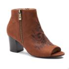 Andrew Geller Spinda Women's Peep Toe Ankle Boots, Size: Medium (9.5), Med Brown